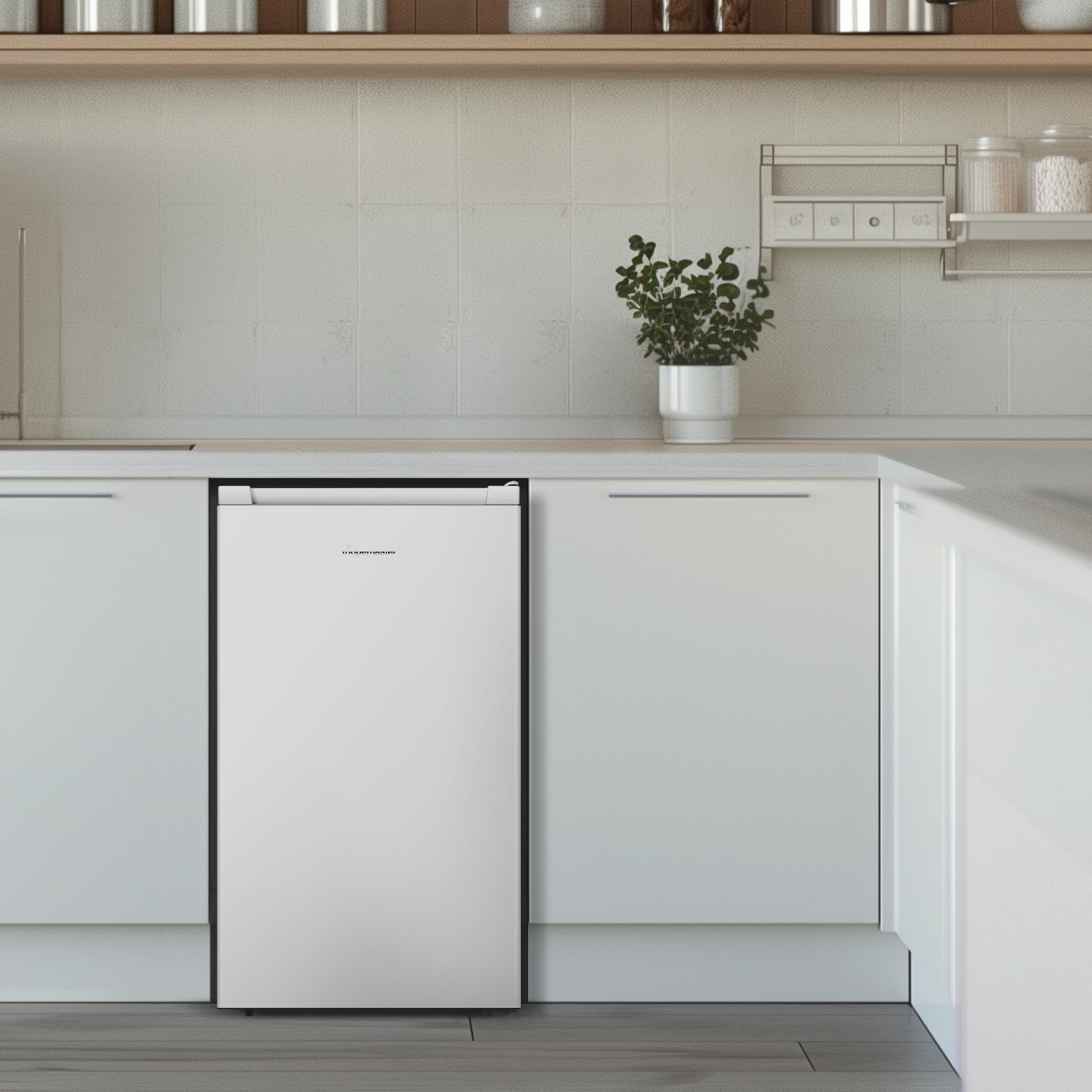 Fridgemaster MUZ4860E Freestanding Undercounter Freezer, 61Litres, 4 Star Freezer Rating, 48cm width, E Rated in White — view 13