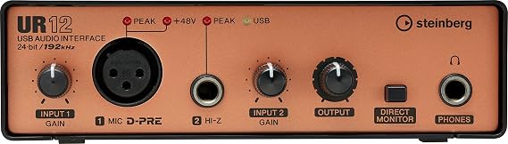 Steinberg UR Series UR12 Black/Copper Audio Interface with Cubase AI and Cubase AI