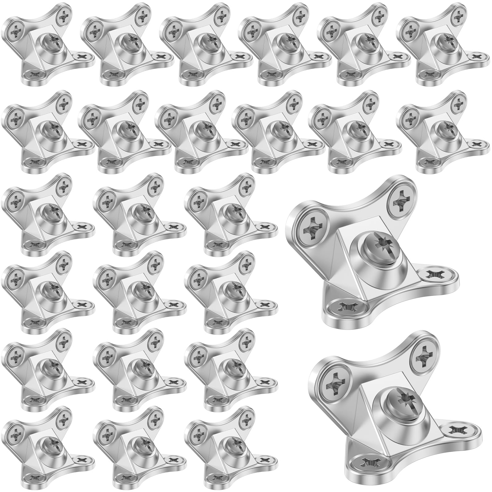Yunyouc 24Pcs Butterfly Corner Bracket, Detachable Corner Brace, Alloy Right Angle L Bracket With Screws, Butterfly Shape Fastener For Cabinet Shelves Furniture(24Pcs)