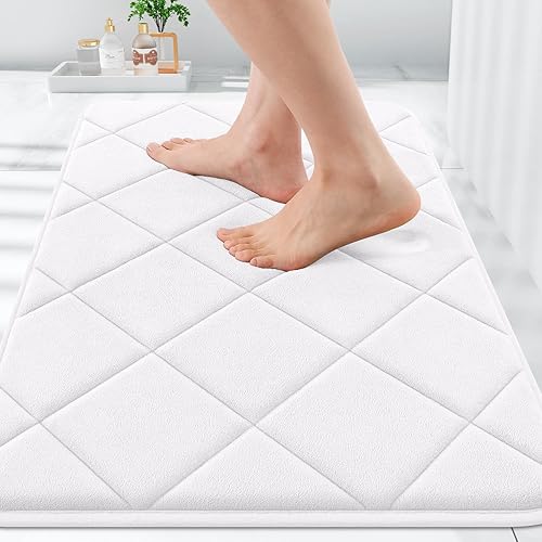 Miniatura 110 de OLANLY Tapete de baño de espuma viscoelástica de 24 x 16 pulgadas, ultra suave y absorbente, lavable a máquina, cómodo tapete de baño para suelo de