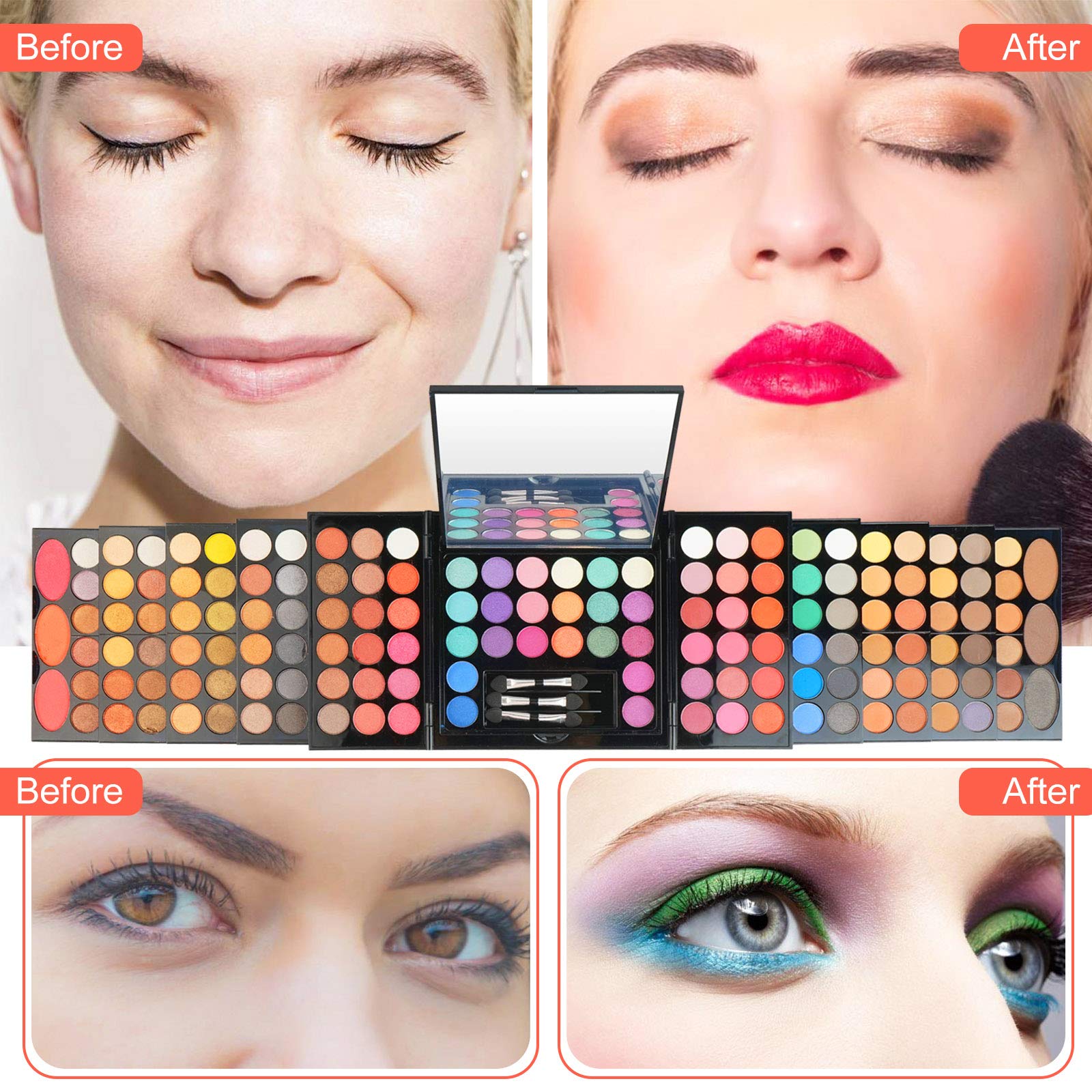 Pure Vie® Professionelle 148 Farben Lidschatten Concealer Rouge Palette Makeup Kit - Ideal für Sowohl den Professionellen als auch Persönlichen Gebrauch
