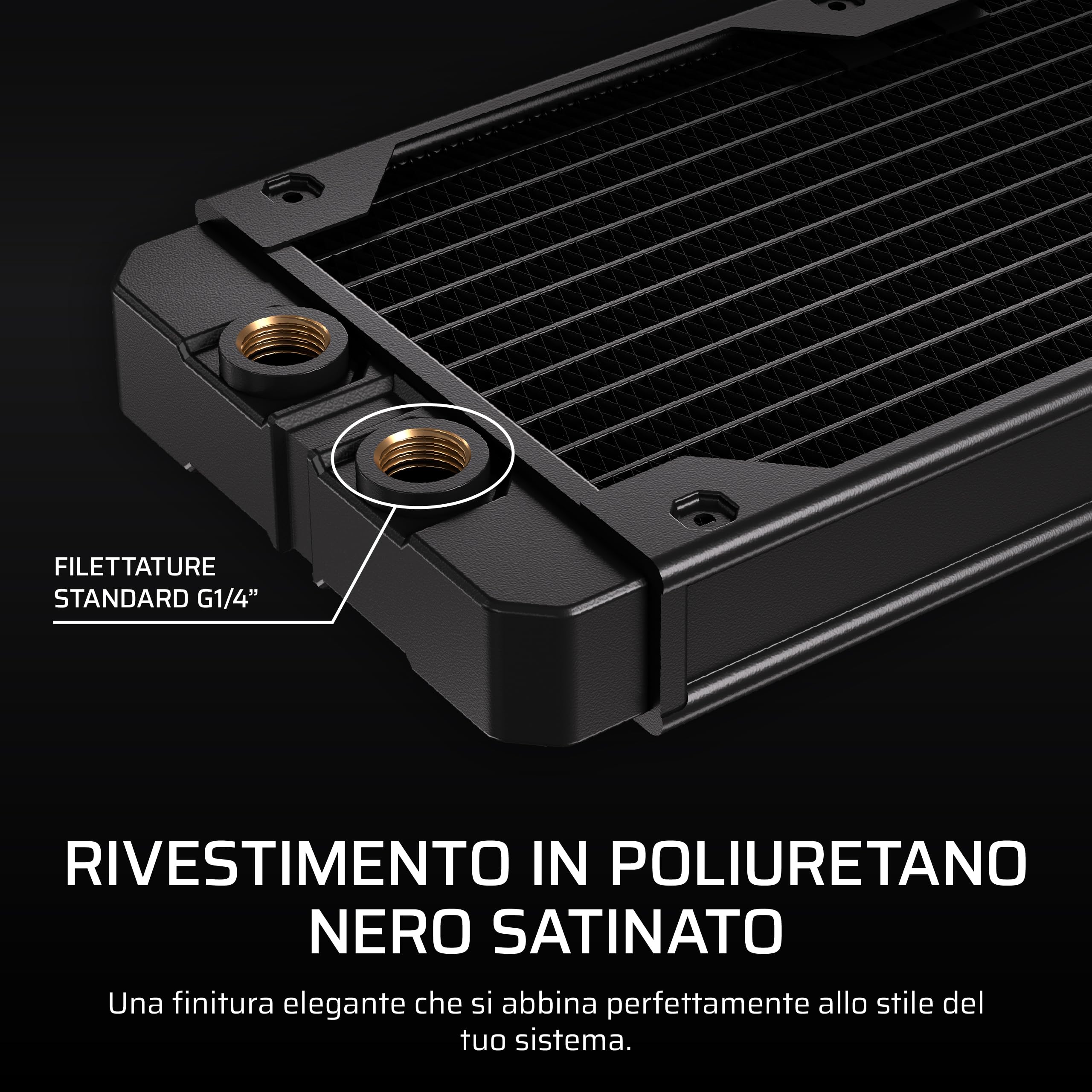 CORSAIR Hydro X Series XR5 da 420 mm V2 Radiatore per Raffreddamento ad Acqua Personalizzato – Compatibile con iCUE LINK – 3 Supporti per Ventole da 140 mm – Filettatura G1/4 di pollice – Nero