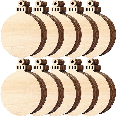 80pcs Natural Wood Slices, HOOMBOOM 3.5 Inch DIY Wooden Christmas