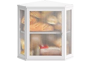 Corner bread box for countertop, Extra Large Capacity Kitchen Corner Countertop Bread Box (White)