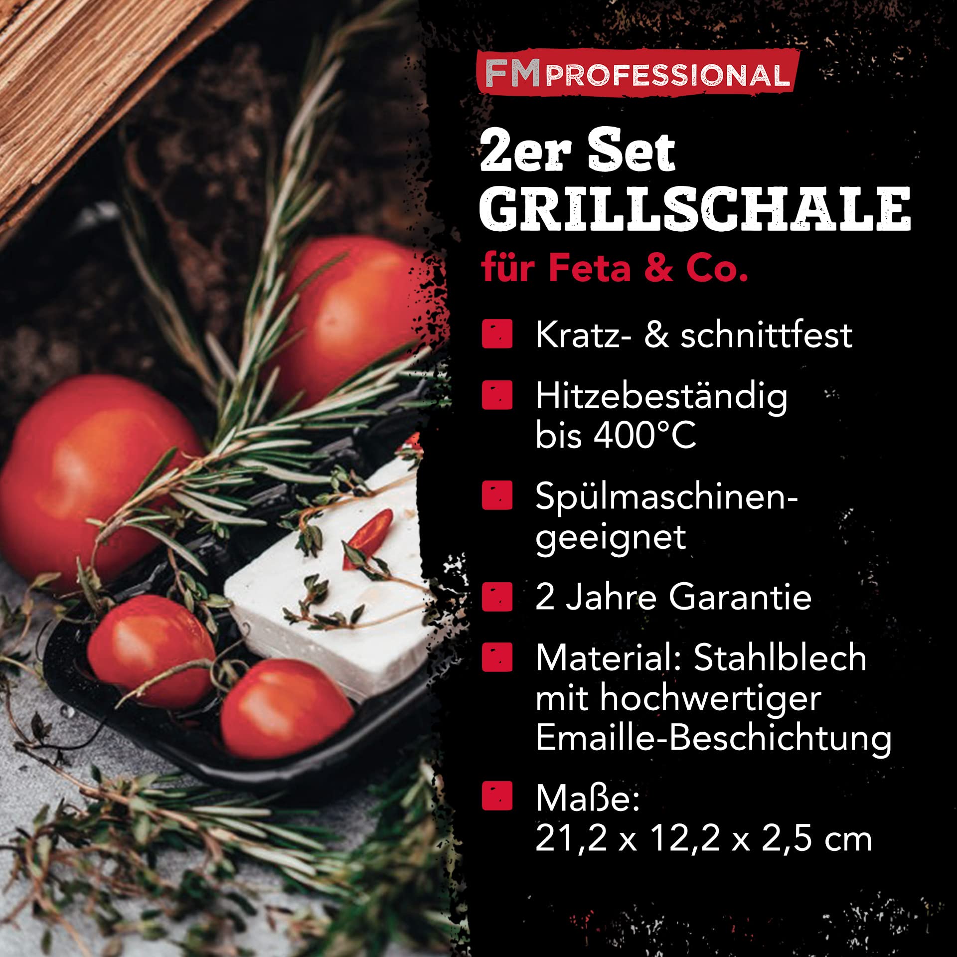 Fackelmann 2X bandeja grill de acero inoxidable esmaltado de Fackelmann - Bandeja reutilizable para el grill o el horno en pack doble - Bandejas para verduras y queso gratinado