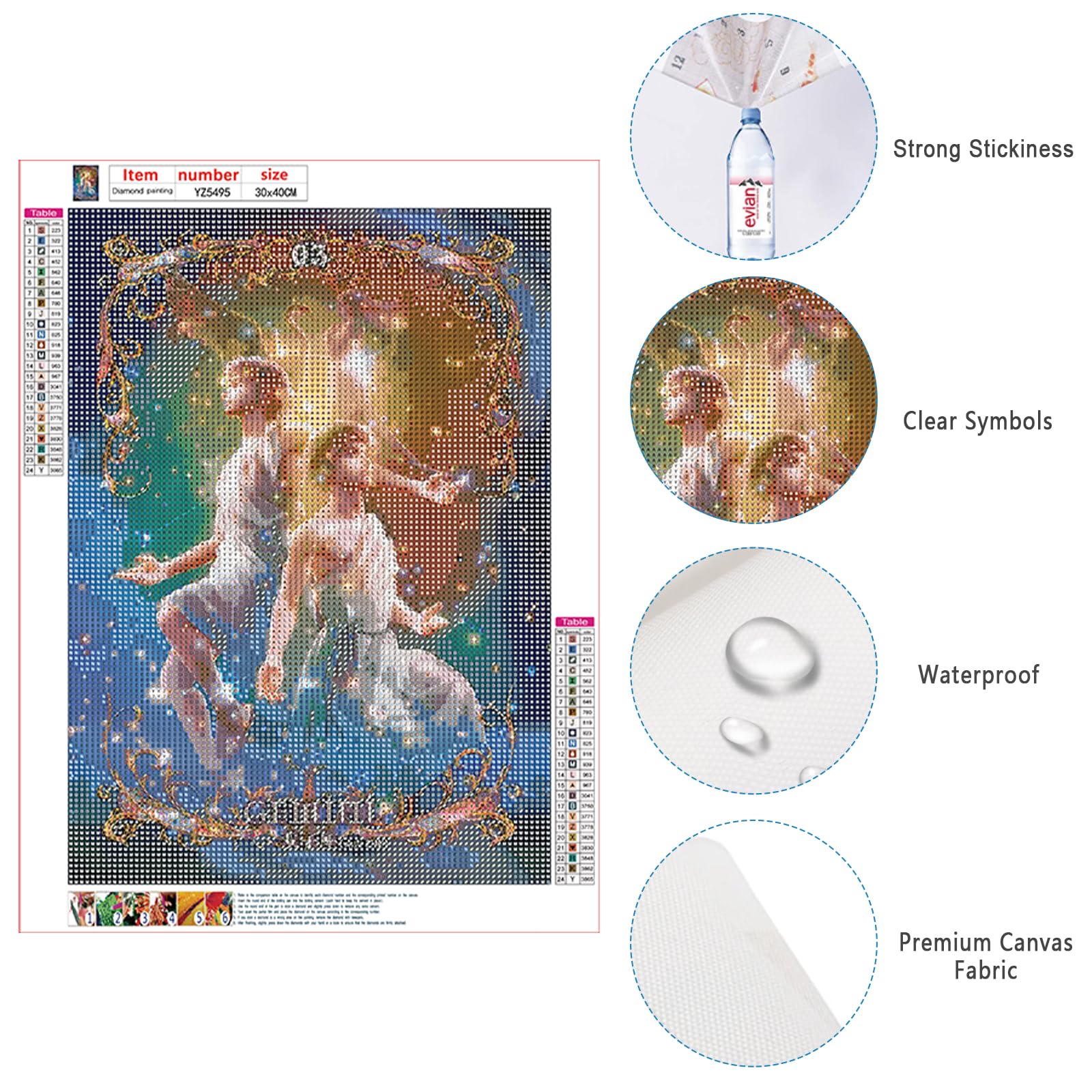 SHEGZHUC 30x40cm Pittura con Diamanti Zodiaco Acquario 5D Pittura con Diamanti Zodiaco Acquario Adulti Glitter Diamante Arte Ricamo Punto Croce Immagini Regalo Decorazione da Parete