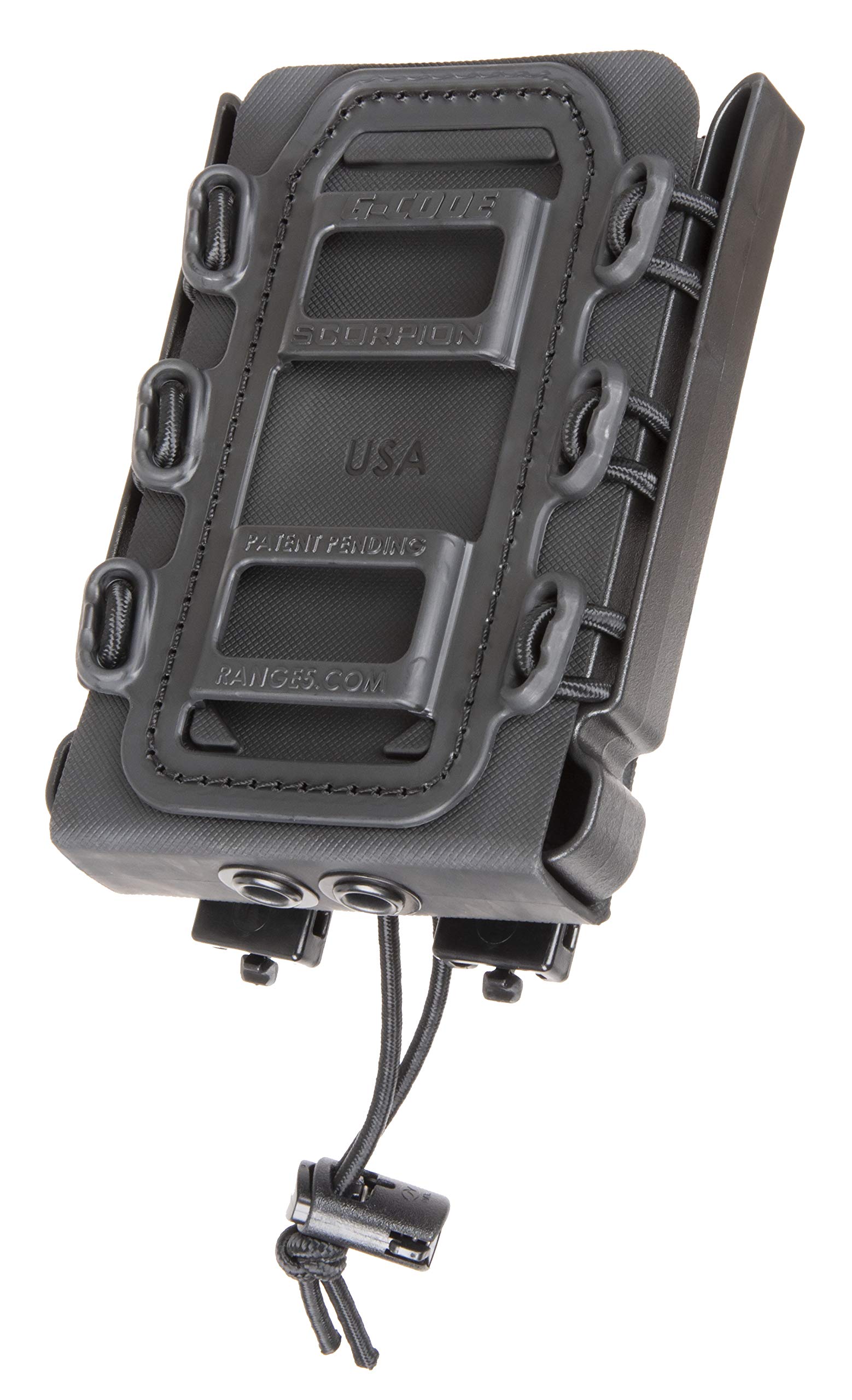 G-CODE Rifle Soft Shell Scorpion Mag Carrier (Black) with R2 Clips- 100% Made in USA