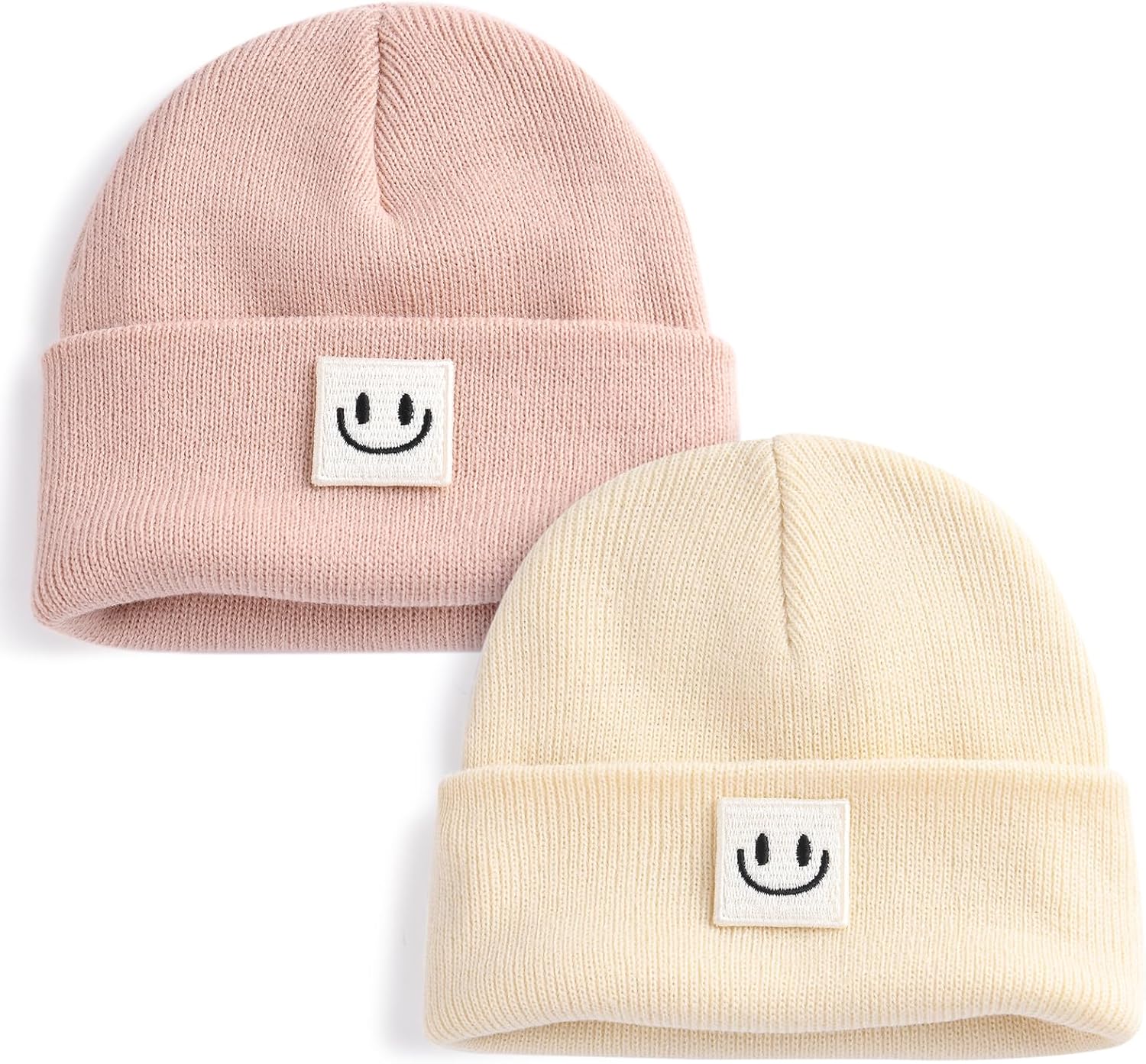 FURTALK Baby Beanie Cute Toddler Winter Hat Knit Boys Girls Warm 2 Pack Kids Embroidered Beanies Cap for 0-8 Years