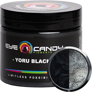 Eye Candy Pigments Premium Black Mica Powder - Yoru Black 50gr - for Epoxy, Resin, Soap, Paint, Woodworking, Acrylic Pouring, Bath Bombs, Fishing Lures - DIY Arts and Crafts Additive
