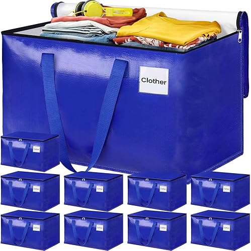 Miniatura 8 de Bolsas de mudanza, bolsas de almacenamiento con asas resistentes y cremalleras resistentes, bolsas de almacenamiento para ahorrar espacio, mudanza y