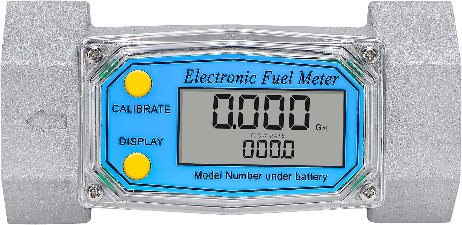 CGOLDENWALL 1.5 Inch Turbine Flow Meter LCD Digital Display Flowmeter with 1.5" Inlet/Outlet, Flowmeter for Diesel Kerosene Gasoline, Flow Rate Range 10-73.5 GPM