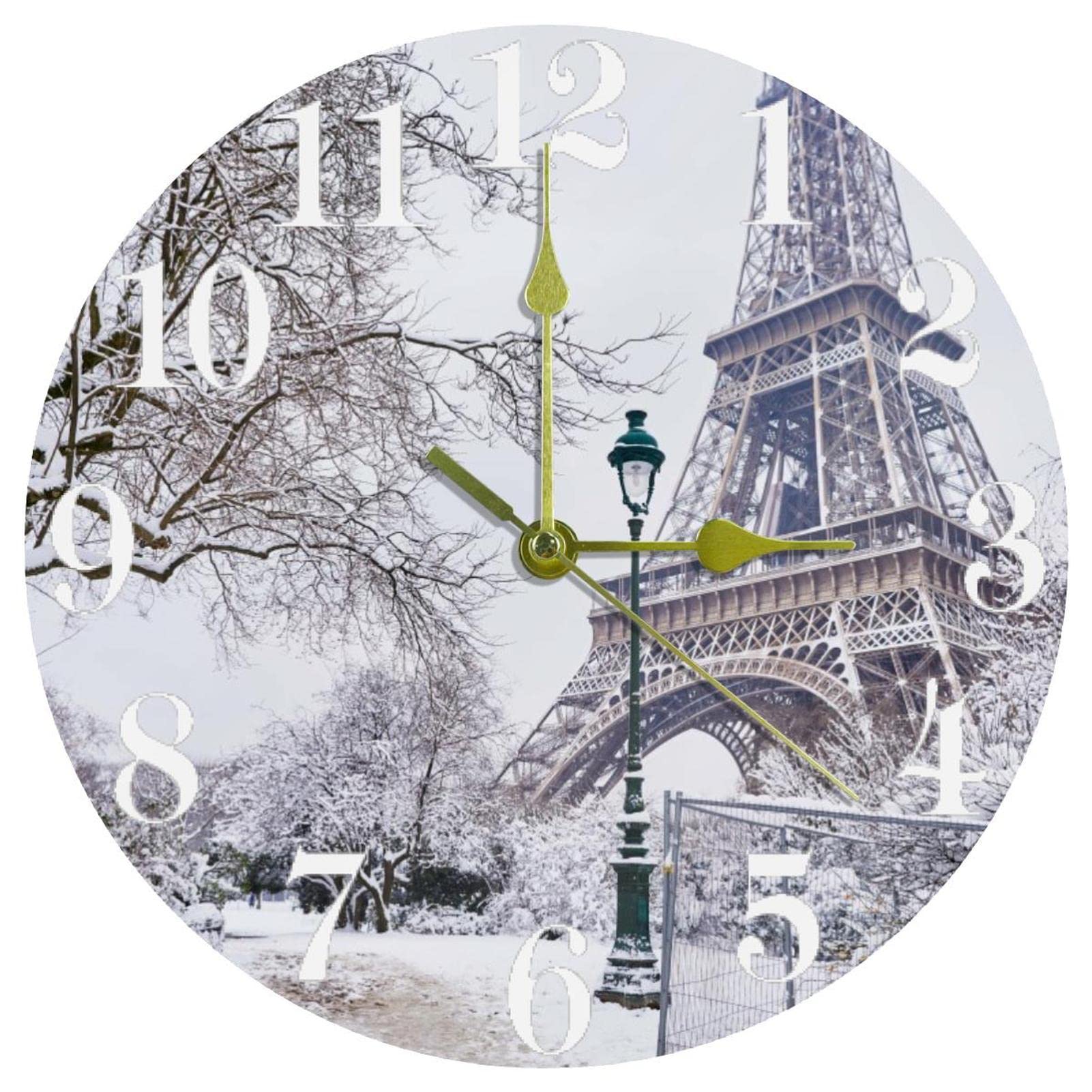 Horloge murale silencieuse à piles avec mécanisme de précision quartz pour une maison zen