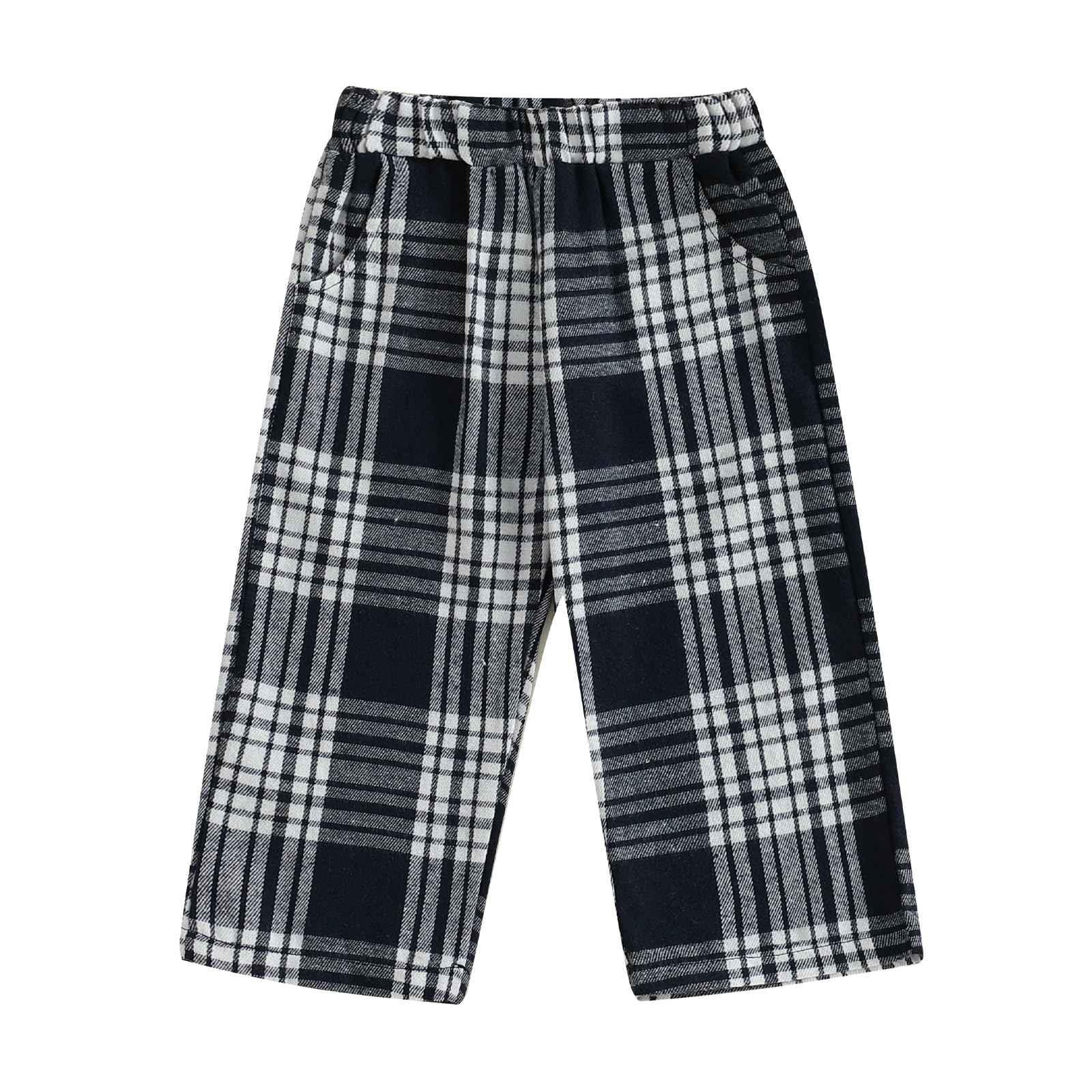 Toddler Baby Boy Girl Gingham Pants Checkered Plaid Long Pant Sweatpants Bottoms Jogger Trousers Christmas Clothes (Blue, 2-3 Years)