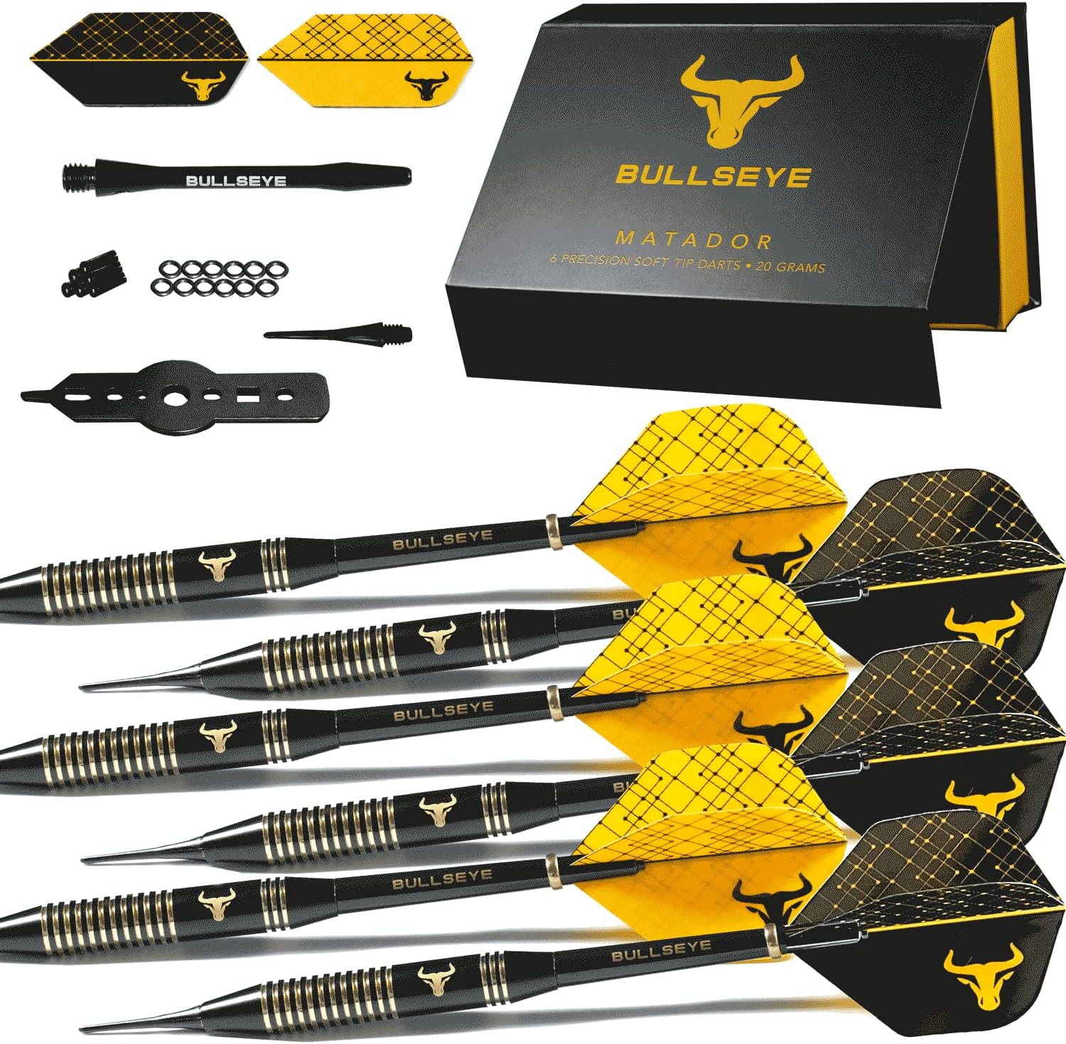 Bullseye Matador Soft Tip Darts Set 20g Professional Darts Set W