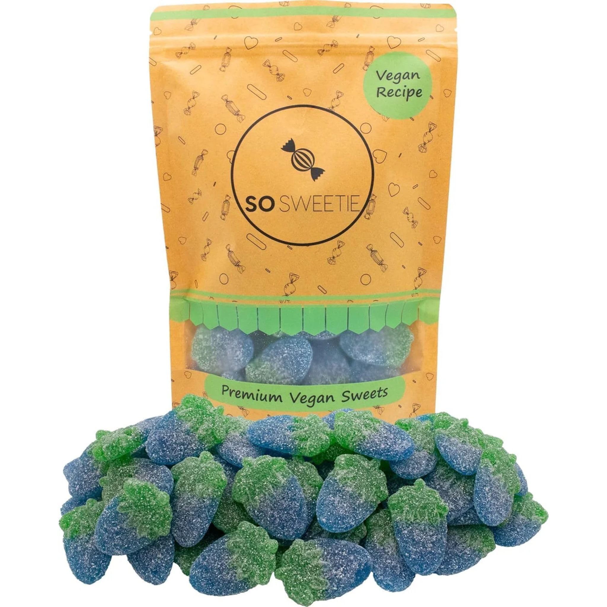 SoSweetie Vegan Fizzy blue raspberry sweets UK | Pick and Mix Sweets for kids | blue sweets