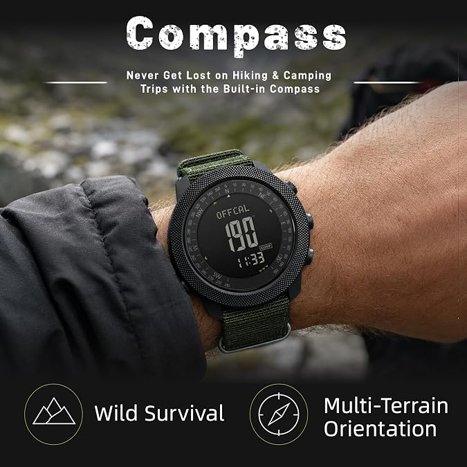 CakCity Digital Watch Military Tactical Watches for Men, 50mm Large Face