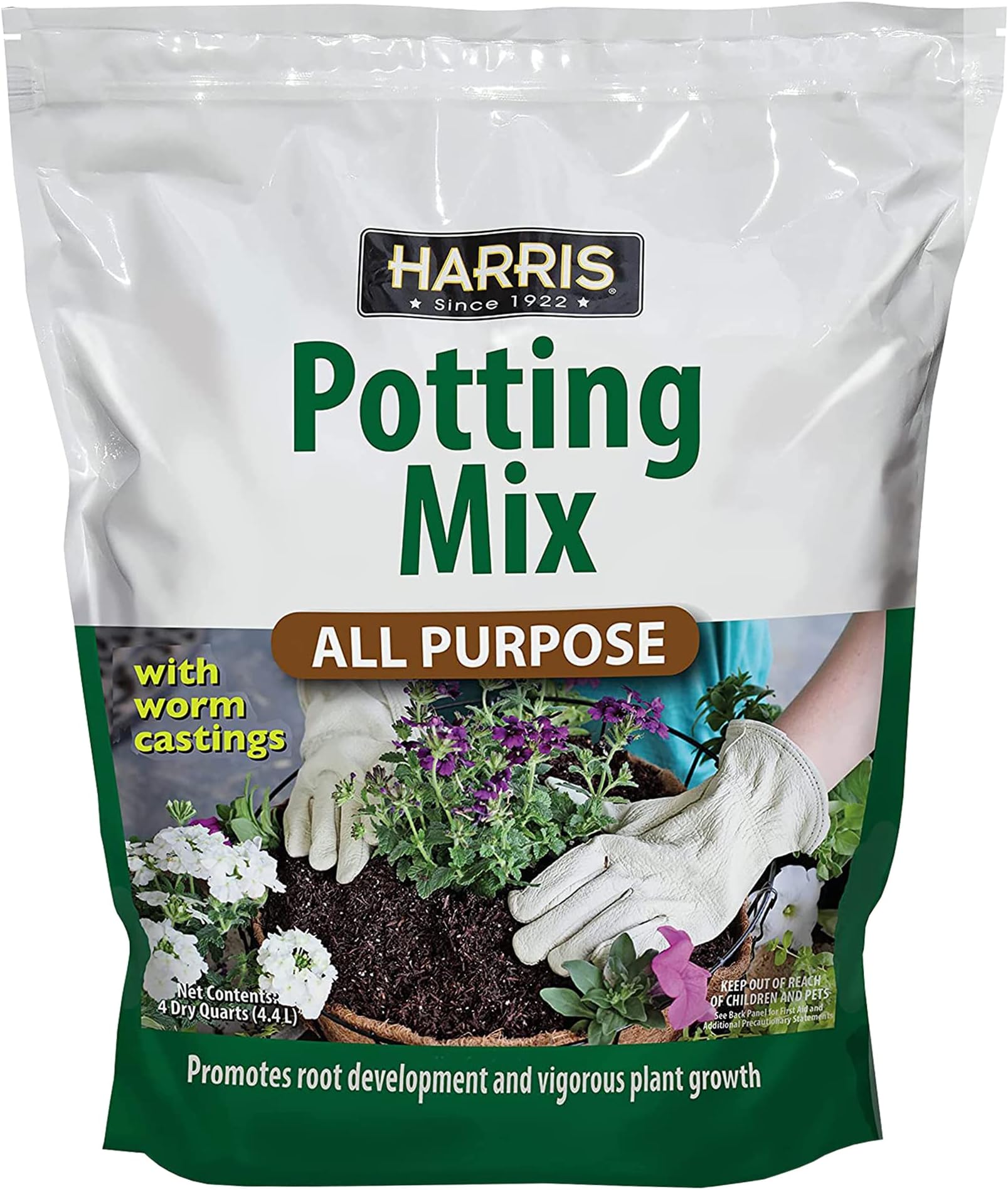 All Purpose Premium Potting Soil Mix with Worm Castings and Other Nutrients, 4 Quarts