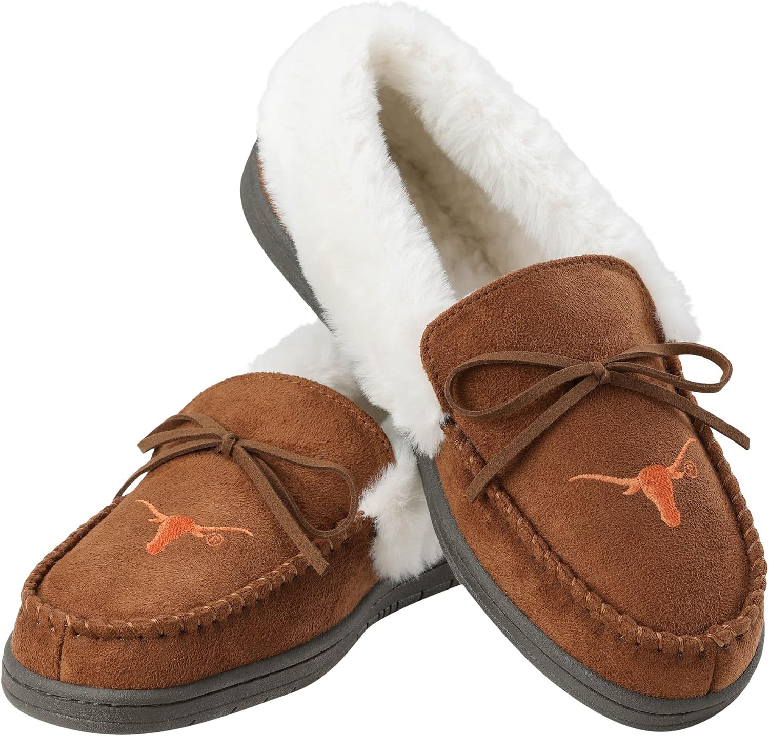 FOCO Women's NCAA College Team Logo Tan Moccasin Slippers