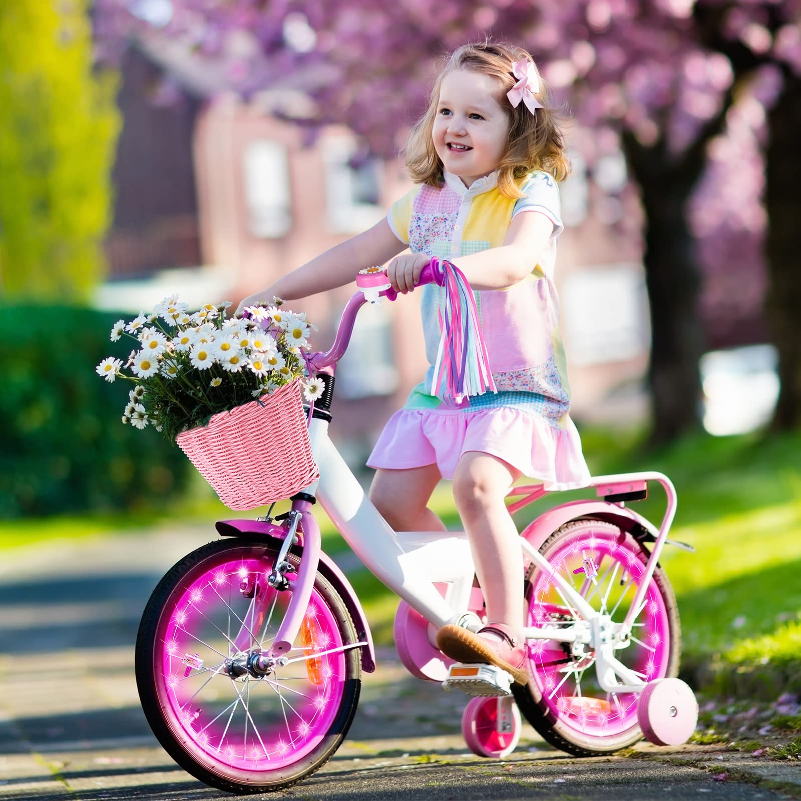 Wicker Colorful Bike Basket Kids Bike Basket, Front Bicycle Bike