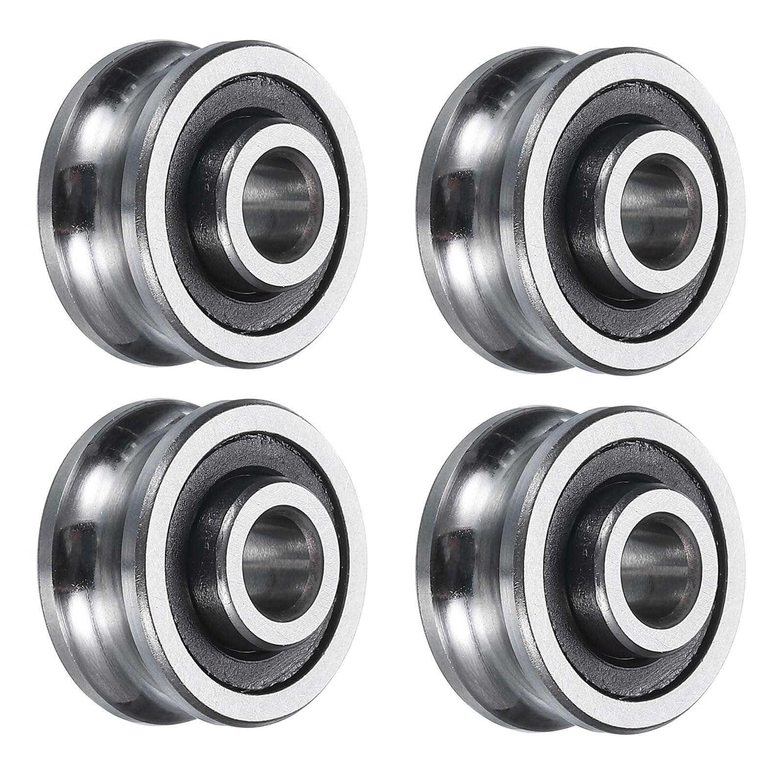 QUARKZMAN 4 szt. Sg15 prowadnica rowkowa U łożysko 5 x 17 x 8 mm Koło rolkowe rowkowe U (Gcr15) łożyska ze stali chromowej, Abec3