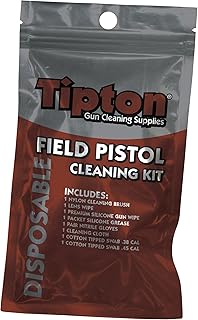 Tipton Handgun Field Cleaning Kit .380-.45 Caliber with Convenient Re-Sealable Package for Handgun Cleaning and Maintenance