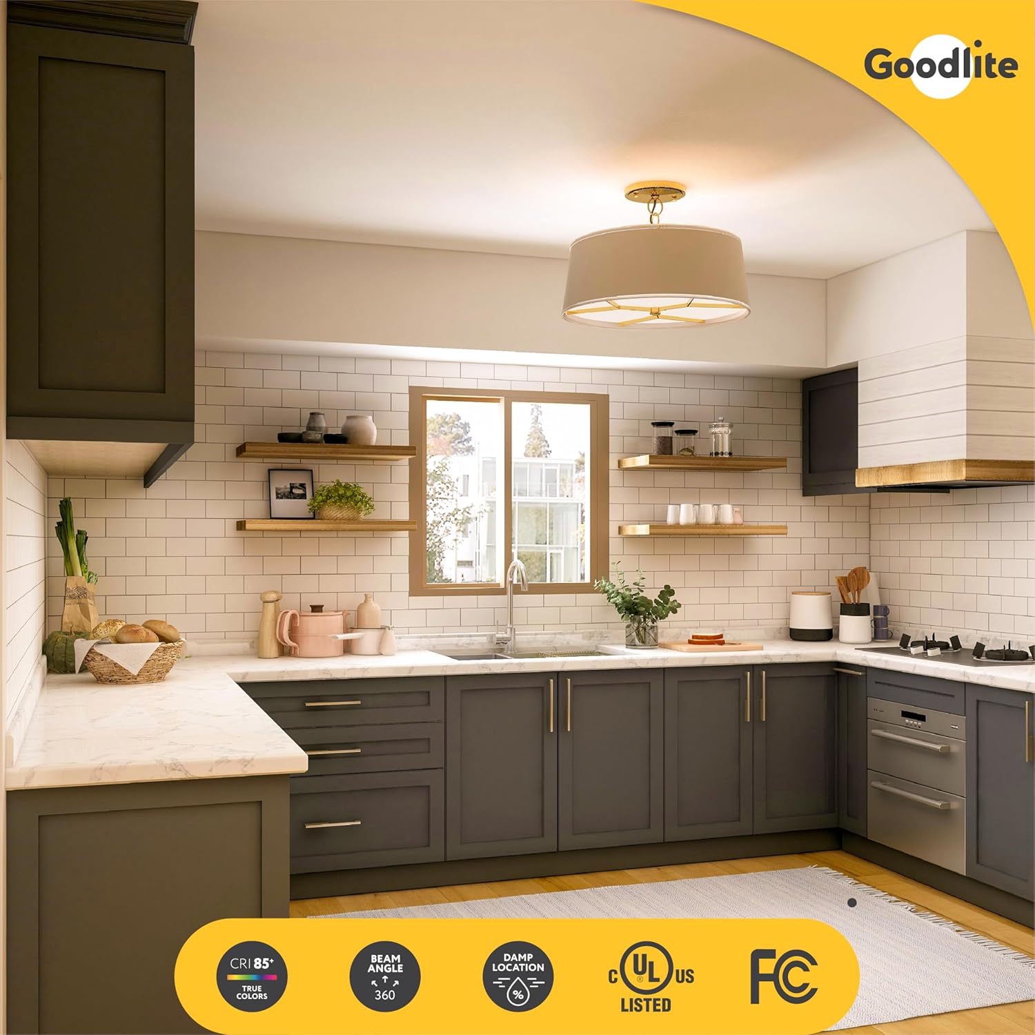 Goodlite G-83468 G25 LED Light Bulb, 7W= 60-Watt Equivalent 800 Lumens Clear Warm White 3000k E26 Base Dimmable ,
