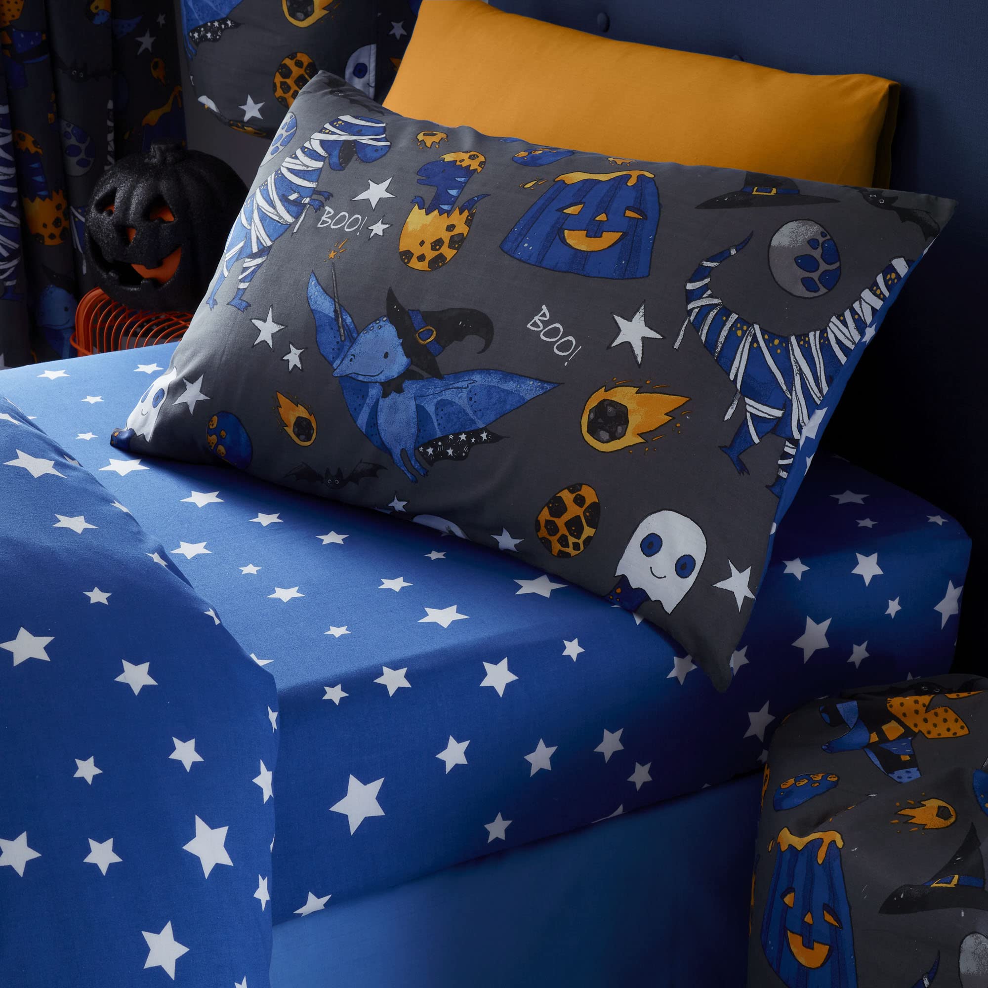 Dinosaurier Lampenschirm Fürs Kinderzimmer – Blauer Print, 18x21 Cm, Für Glühbirne Bis 60 W | Made In UK
