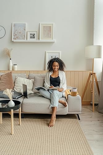 Miniatura 8 de Bandeja para portavasos de sofá para reposabrazos de más de 4.9 pulgadas de ancho, bandeja de brazo de sofá de bambú con soporte giratorio de 360,