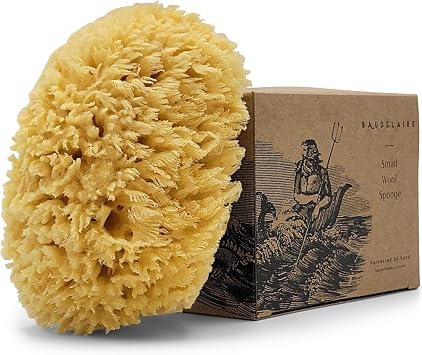 Baudelaire Sea Wool Sponge 5.5" - Natural Sea Sponge for Bathing and Shower - Durable, Sustainable & Environment-Friendly Loofah for Body