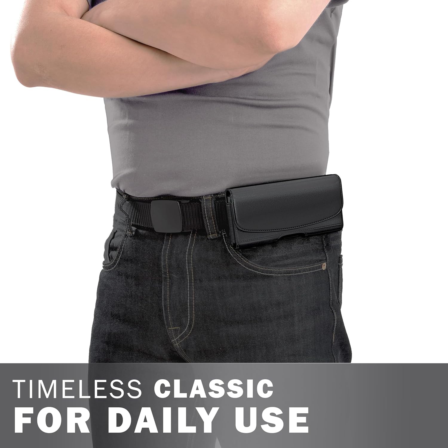 Holster Compatible with iPhone Pro Max & Plus Models Only (17/16/15/14/13/12/11/Xs Max) – Premium Cell Phone Case with Belt Clip, ID Card Pouch Holder Cover, Black - Image 4