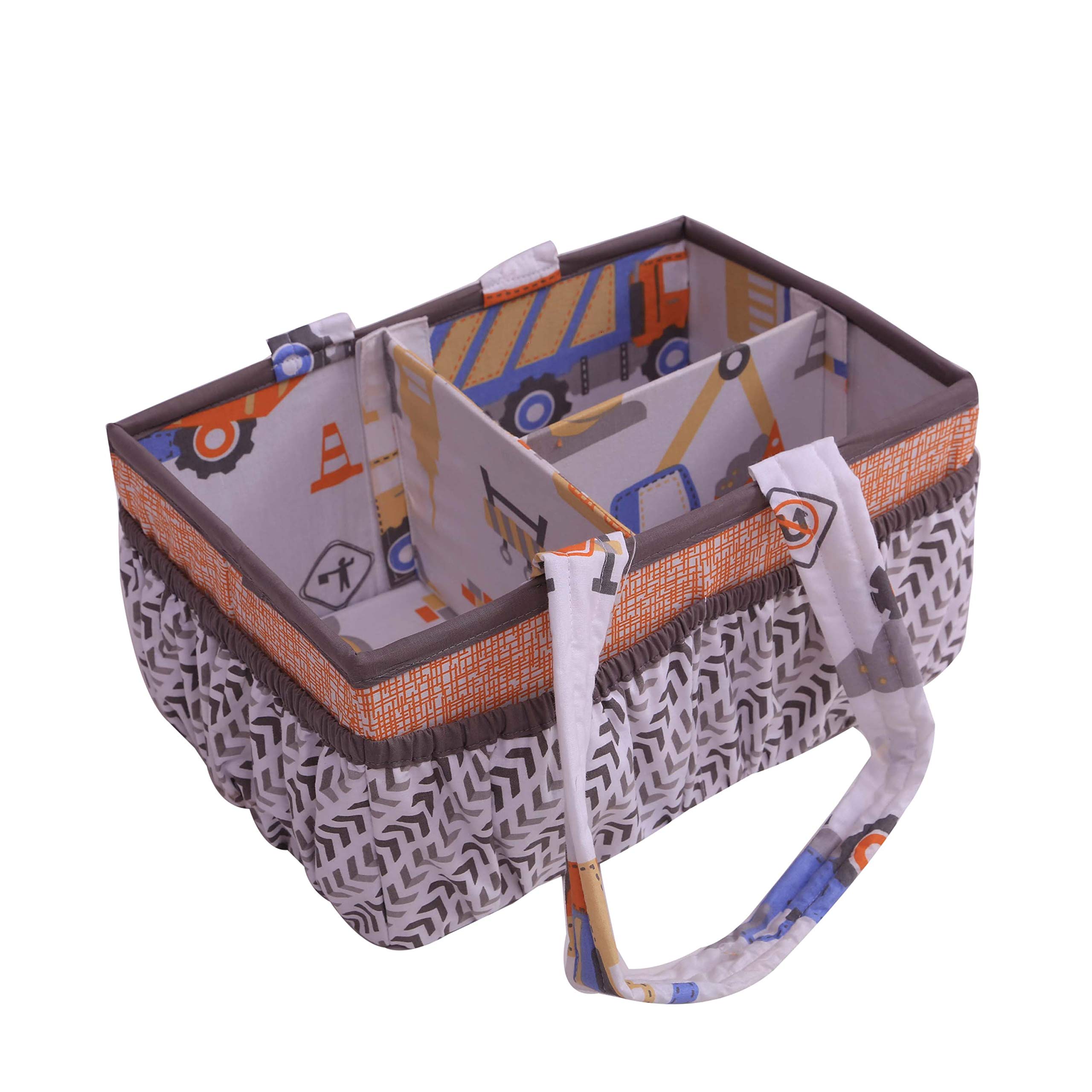 Bacati Construction Multicolor Boys Cotton Nursery Storage Caddy