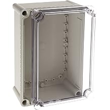 BUD Industries NBD-10462 Plastic Indoor Box with Clear Door 11.02" L x 7.49" W x 5.03" H, Gray