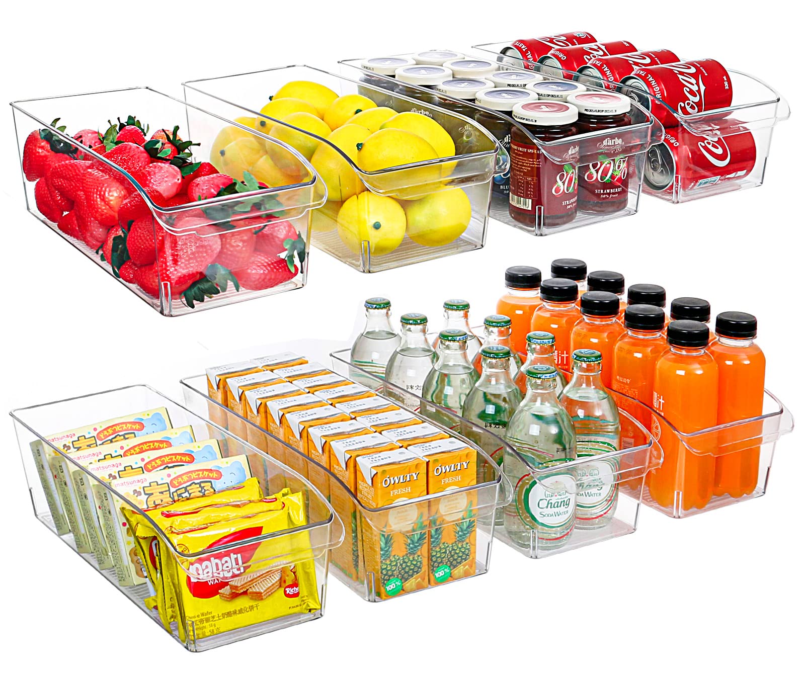 Buy Refrigerator Organizer Bins, HERKKA 8 Pack Clear Plastic Food