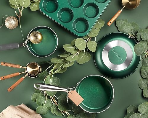 Miniatura 2 de Granitestone Sartén verde esmeralda de 12 pulgadas para cocinar, sartenes grandes antiadherentes antiadherentes para huevos, tortillas, sartenes