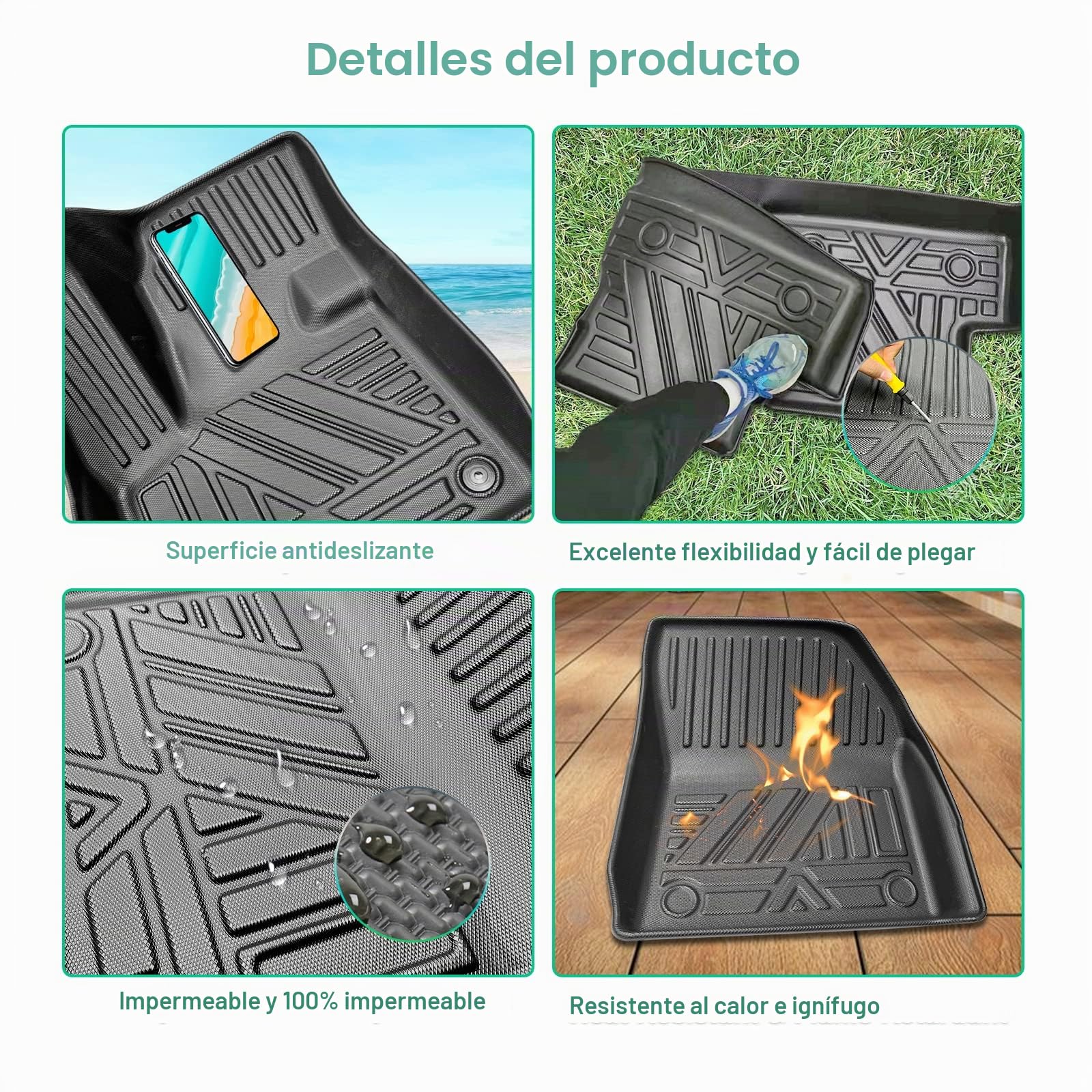 GAFAT Ci-troen C5 Aircross 2018-2024 2025 Alfombrillas, C5 Aircross Alfombrillas de Goma Originales Escaneo 3D TPE Borde Alto, Compatible con Citroen C5 Aircross Accesorios