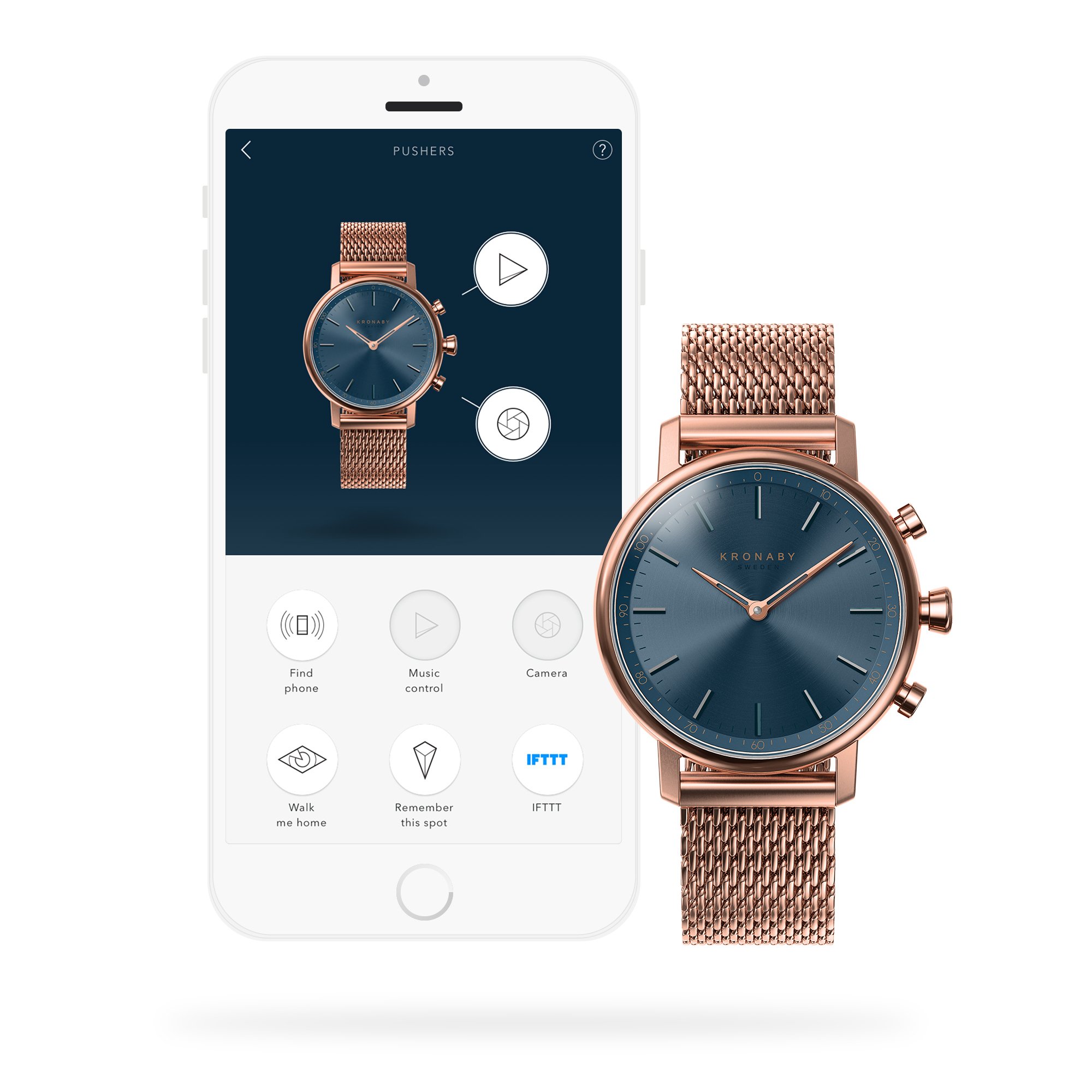 Kronaby S0668/1 Damski hybrydowy smartwatch w kolorze różowego złota, Różowe złoto, pasek