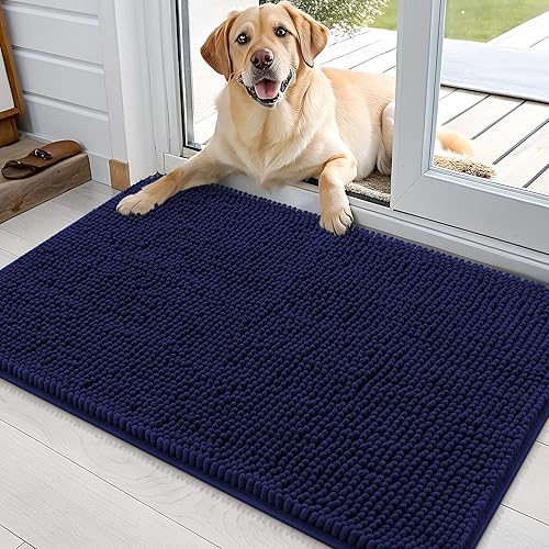 OLANLY Tapete para puerta de perro y patas fangosas, absorbe la humedad y la suciedad, antideslizante, lavable, de felpilla de secado rápido, para