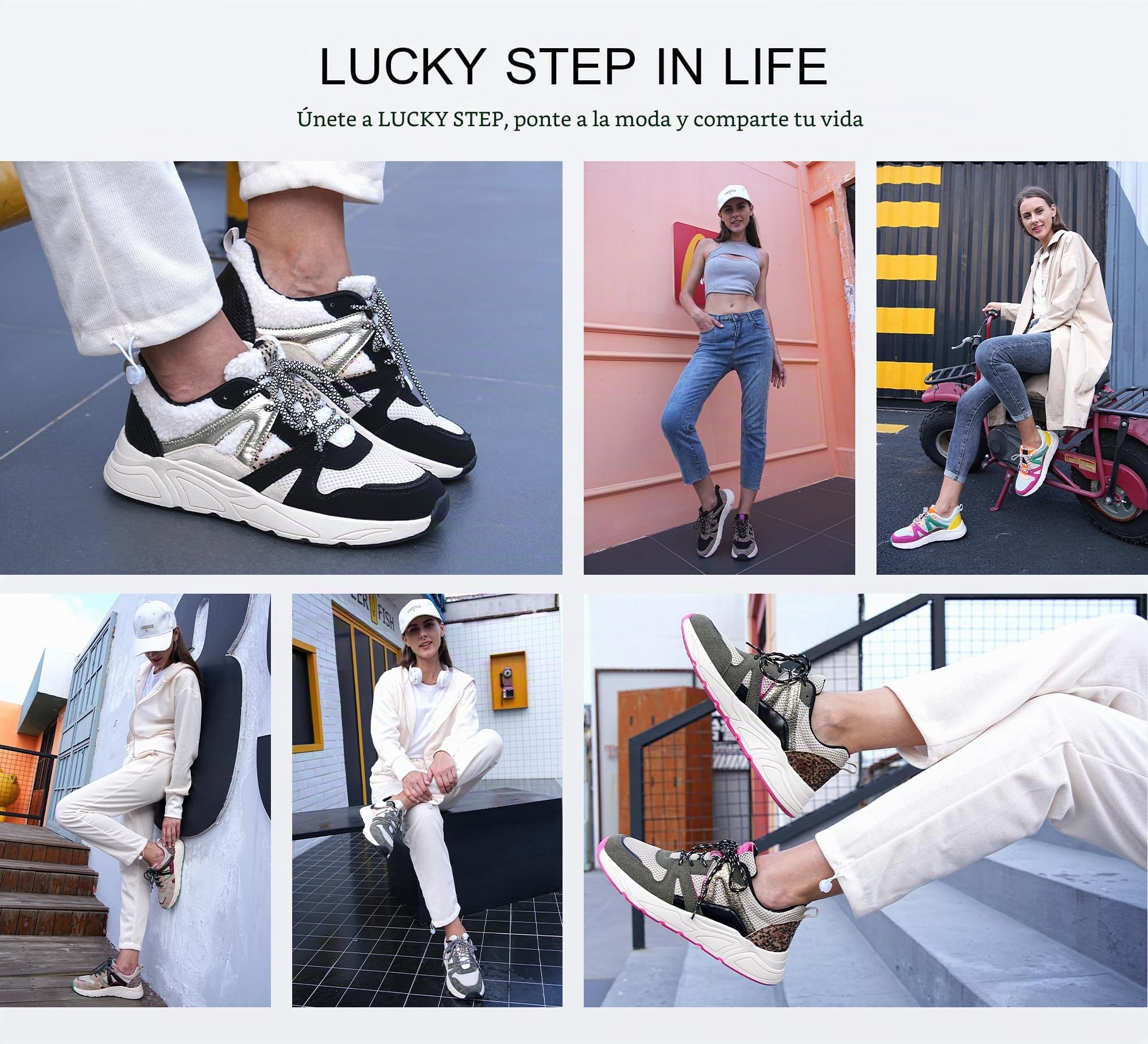 LUCKY STEP Zapatillas de Moda para Mujer - Plataforma de Leopardo para Caminar y Tenis
