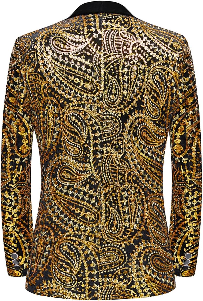 Men's Shiny Sequins Suit Jacket Classic Floral Suit Jacket Fashion,Suitable for Parties,Weddings,Banquets,Proms - Image 2