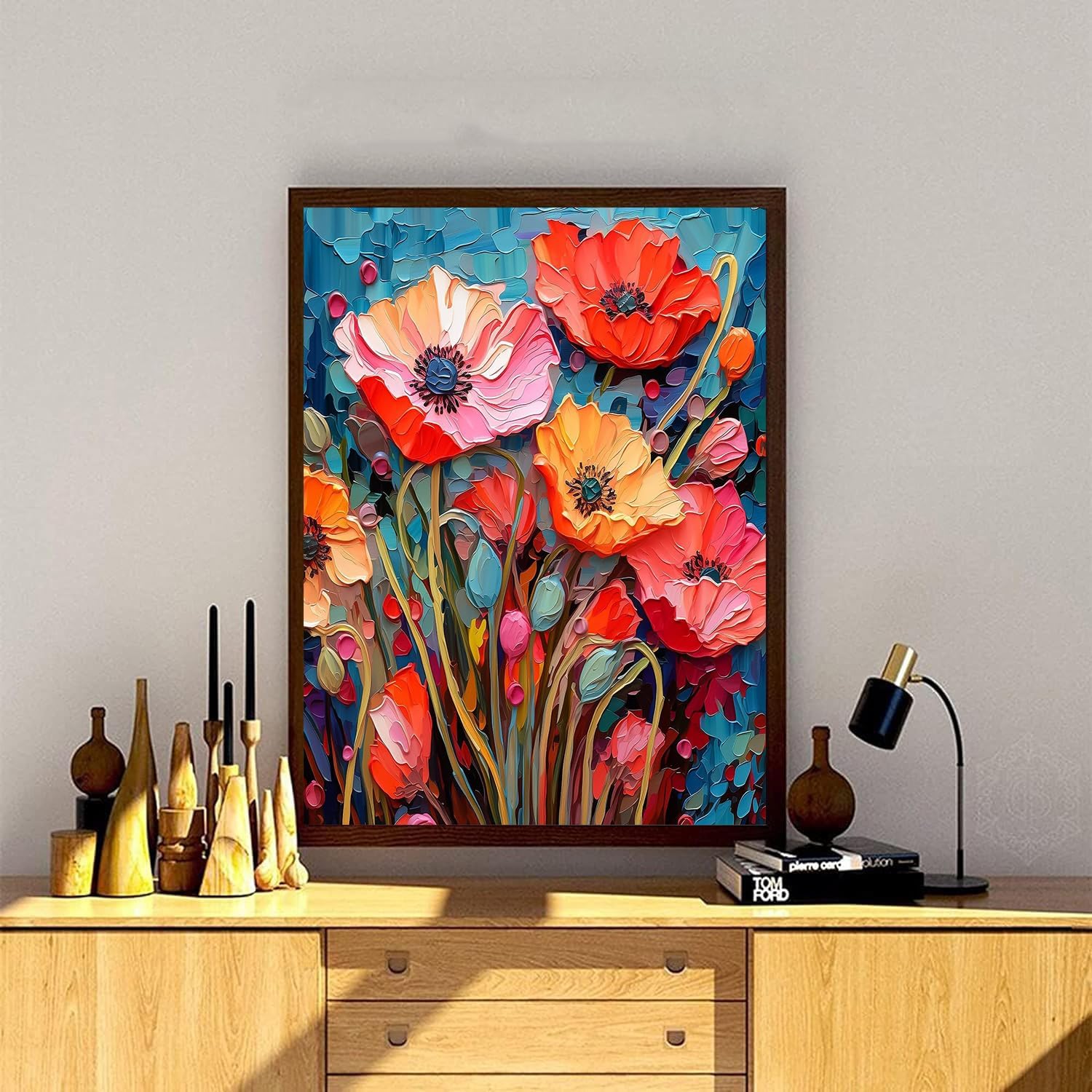 AIBOERL Diamond Painting Kits, 5D DIY Tulips Full Drill Diamond Art Painting Kits for Adults, Diamond Painting Gem Art Craft for Home Wall Decor (11.8 * 15.8 inch)