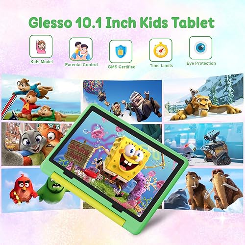 Miniatura 2 de Tablet para niños, tableta Android 15 con pantalla HD, 10.1 pulgadas, control parental y modo para niños, octa-núcleo, certificado GMS, 20 GB de RAM