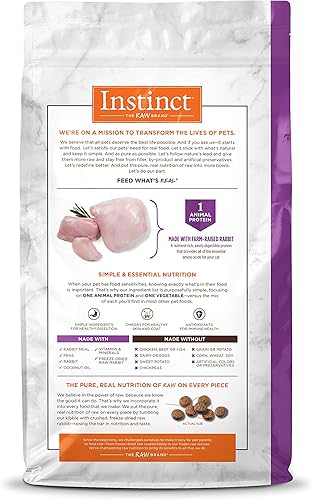 Miniatura 2 de Instinct Receta de dieta de ingredientes limitados, sin granos con alimento seco natural de conejo real, bolsa de 10 libras