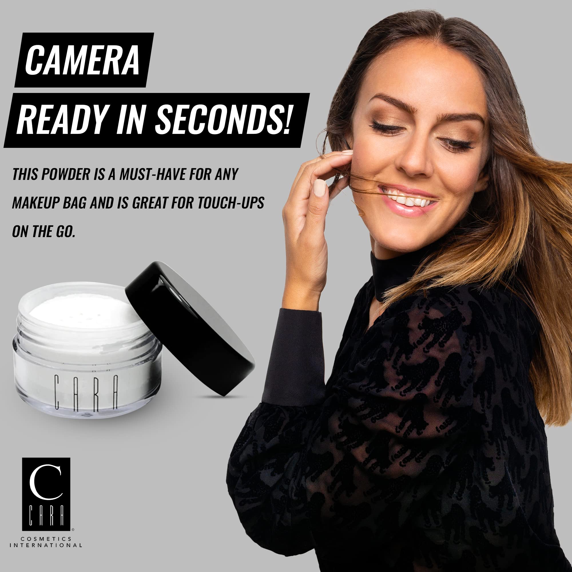 CARA Cosmetics Polvo suelto de alta definición, polvo translúcido de ajuste suelto para maquillaje, polvo de acabado, polvo facial, maquillaje en polvo sin talco, polvo facial radiante con acabado sin 6
