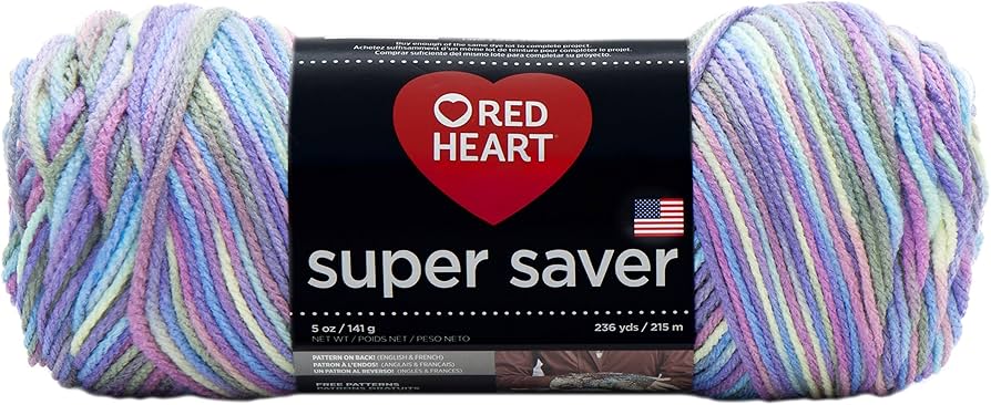 Red Heart Super Saver Yarn, Monet Print