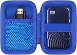 Aenllosi Hard Travel Case Compatible with Western Digital My Passport External Hard Drive 500 GB/1/2/4 TB,Portable Bag for WD Solid State Drives& USB Cable(Case Only,Red)