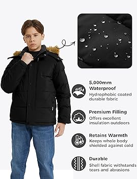 Amazon.com: wantdo Boys' Waterproof Winter Jacket Fleece