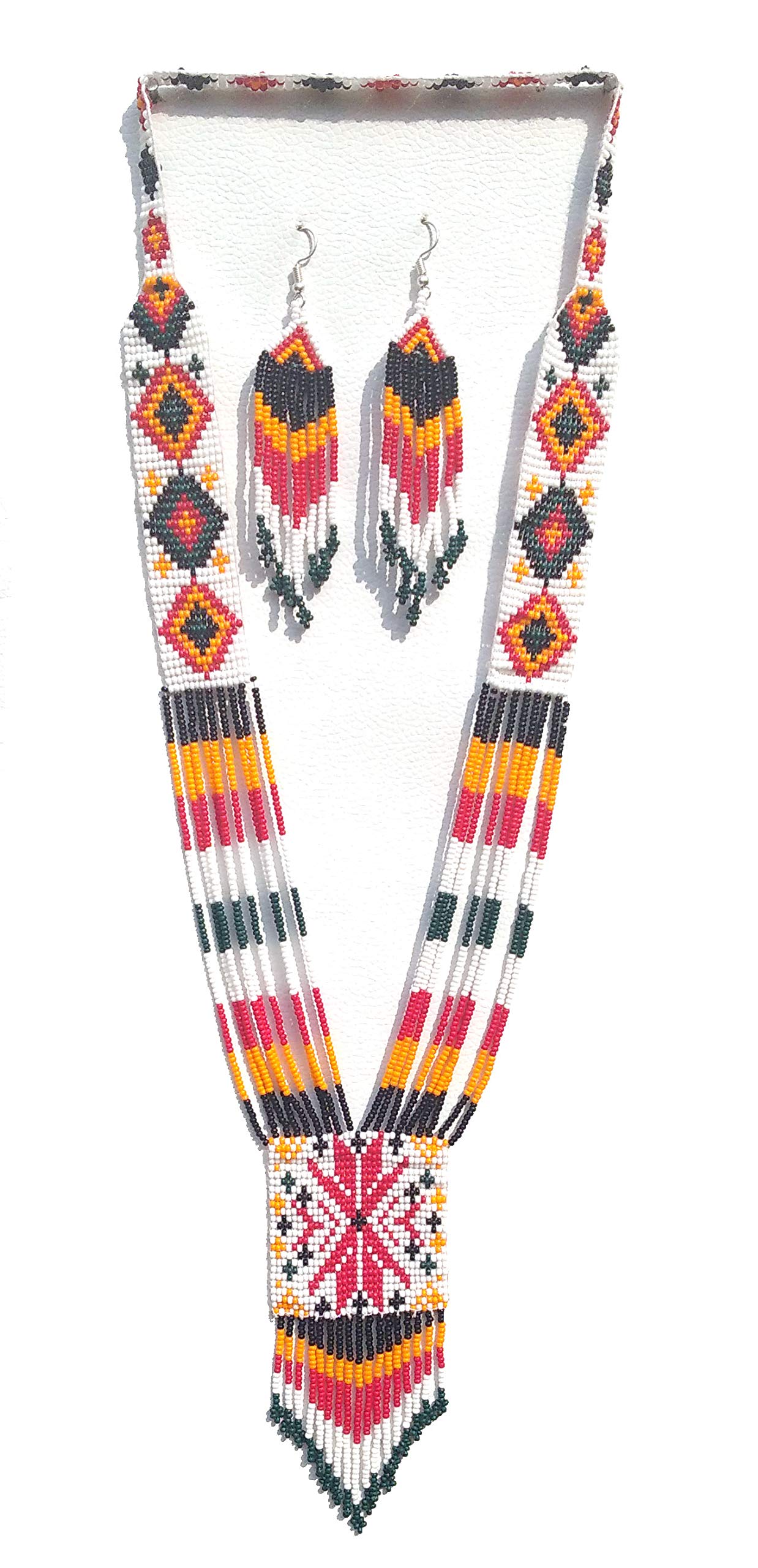 Beaded Womens Handmade Long Style Beaded Necklace Set (White) (B08XPNYZK4) Amazon Price History, Amazon Price Tracker