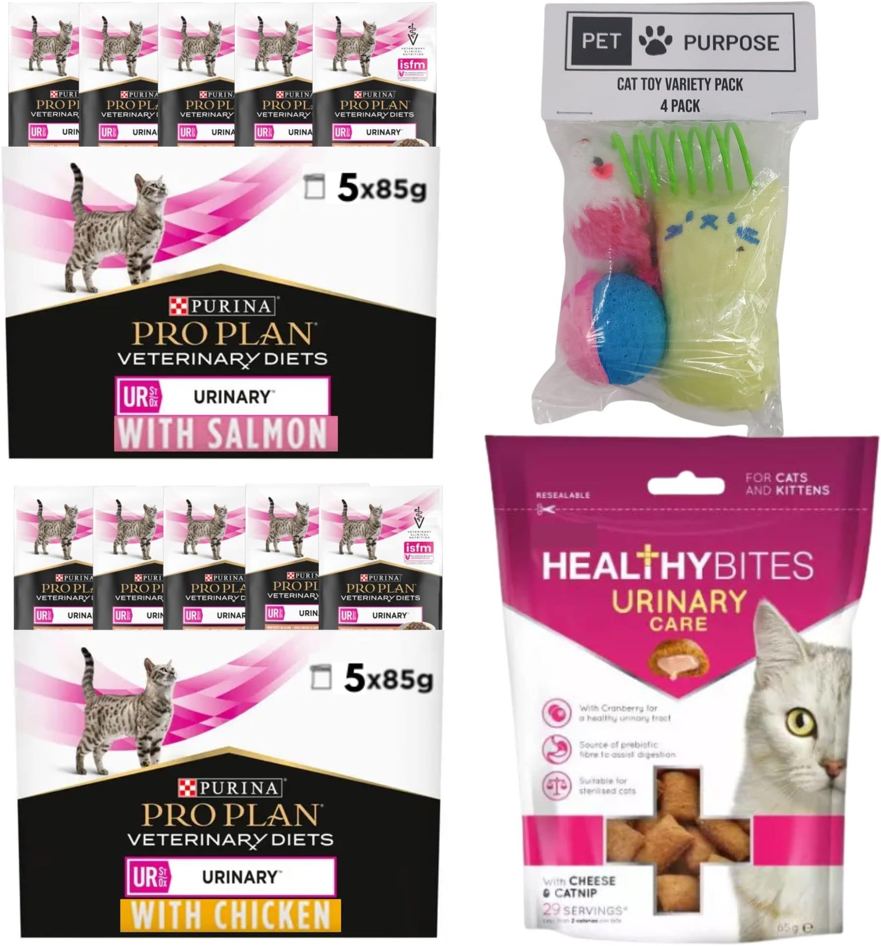 Veterinary Diets NF Renal Function Wet Cat Food Bundle Chicken 85g x 5 and Salmon 85g x 5