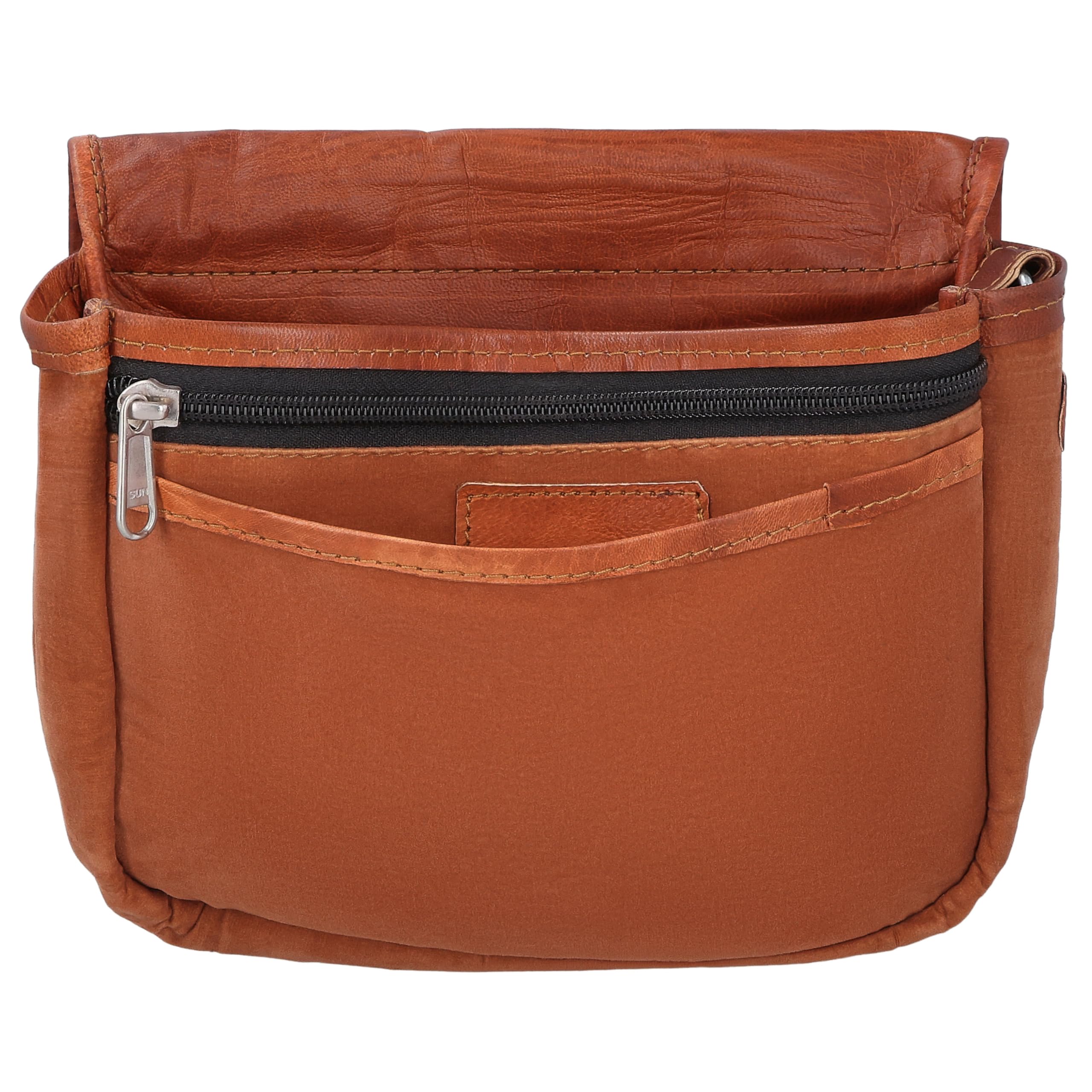 Gusti Bolso de cuero genuino pequeño zumbido bolso bandolera cuero genuino vintage