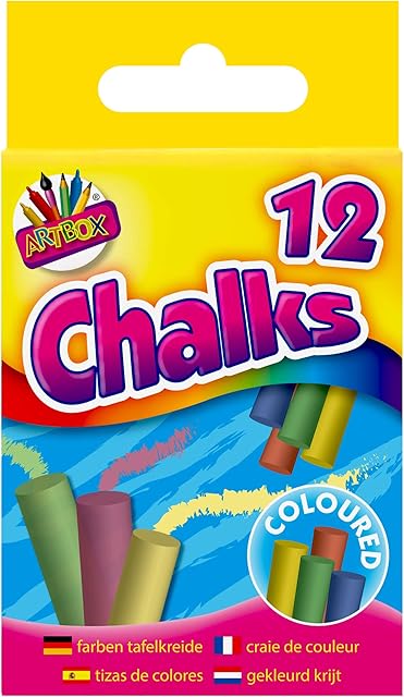 Artbox Pack of 12 Coloured Chalks in Box